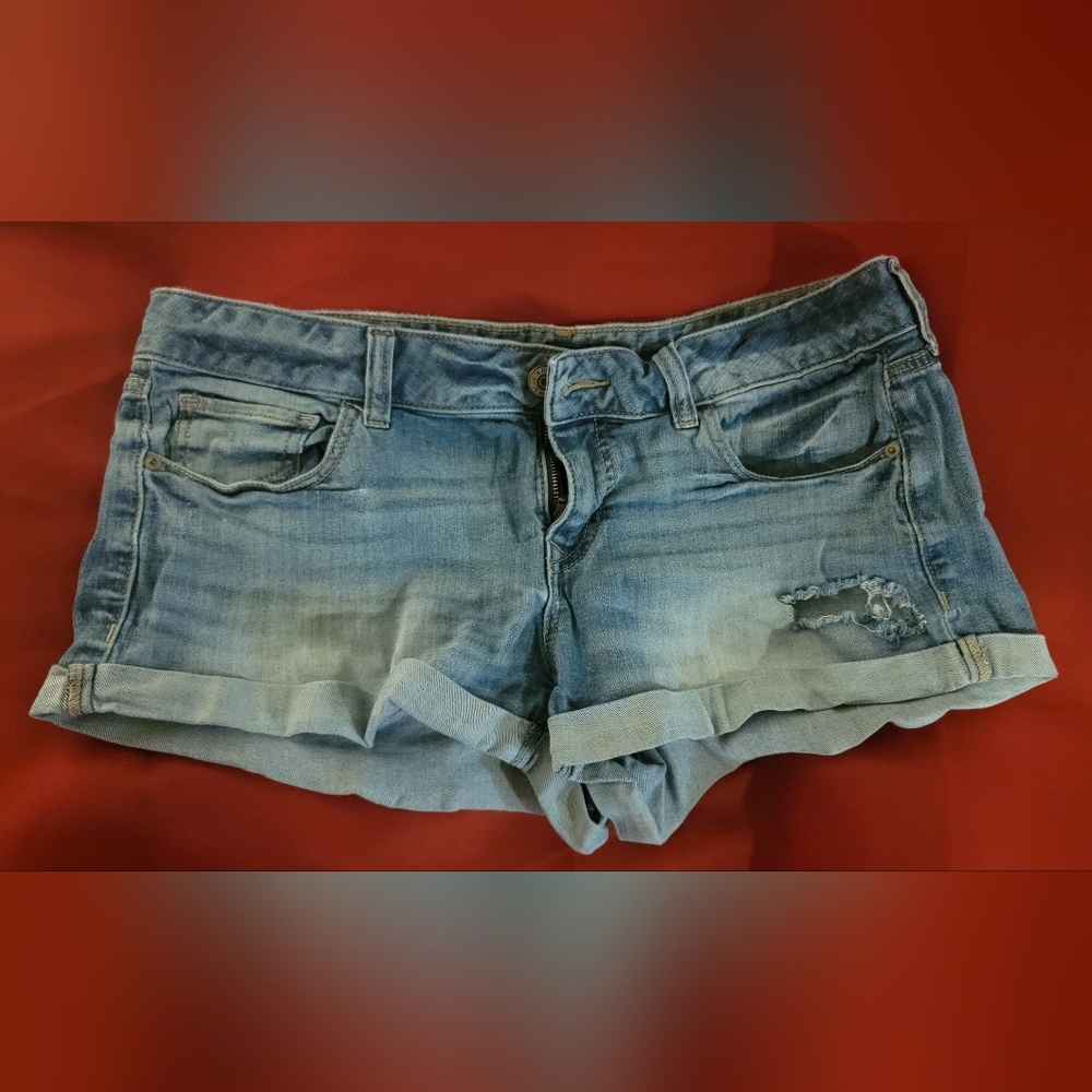 Distressed Cuffed Express Jean Shorts